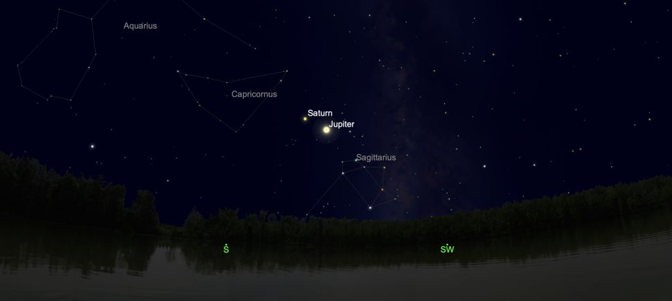 carte ciel jupiter saturne novembre 2020