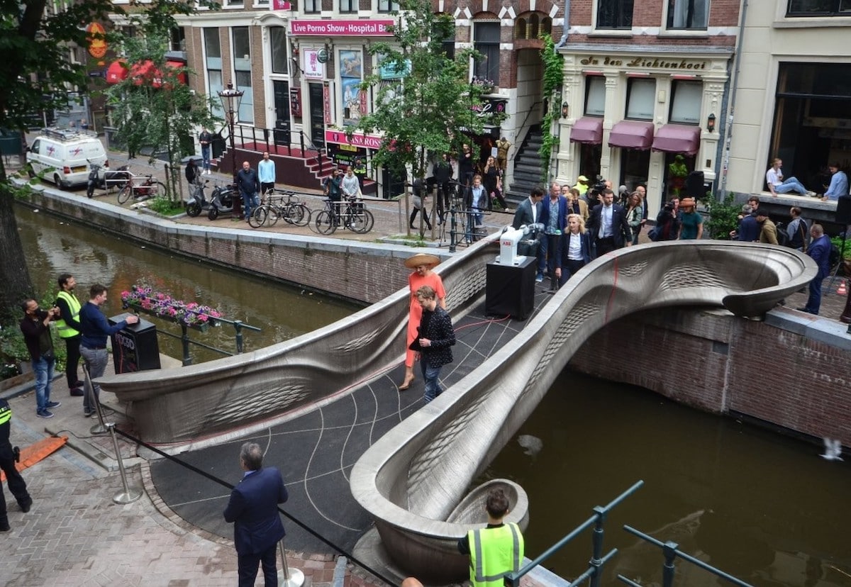 reine maxima pays-bas inauguration pont acier imprime 3d