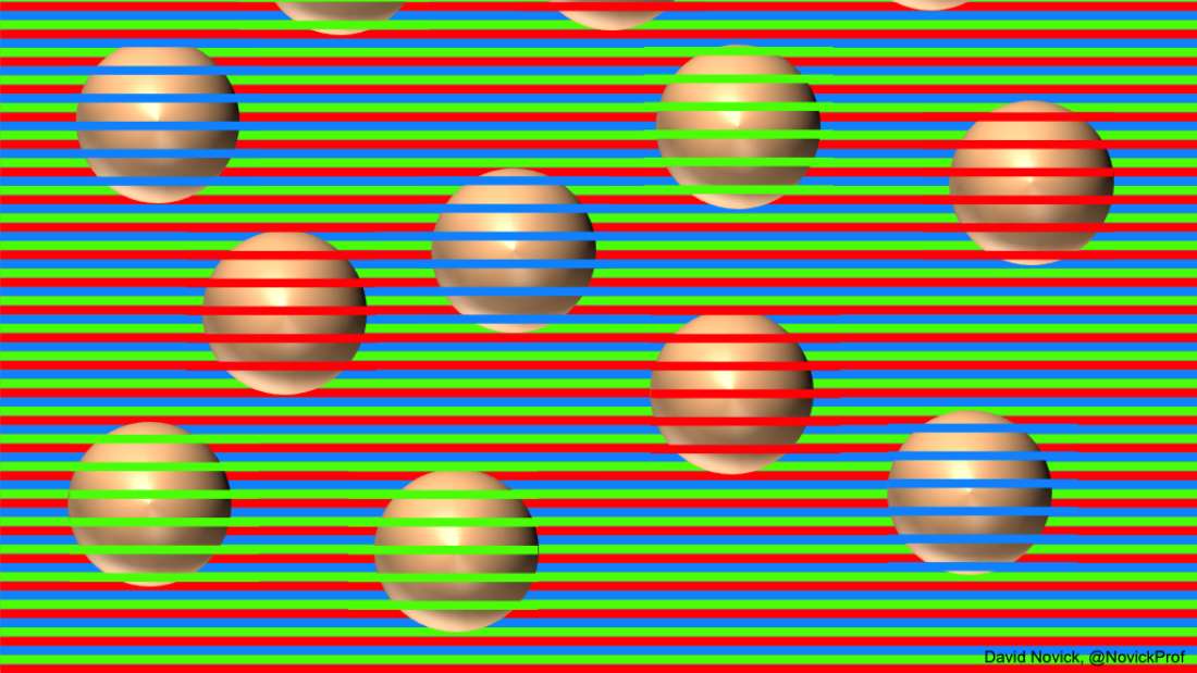 Arrivez-vous à déterminer la vraie couleur de ces sphères ?
